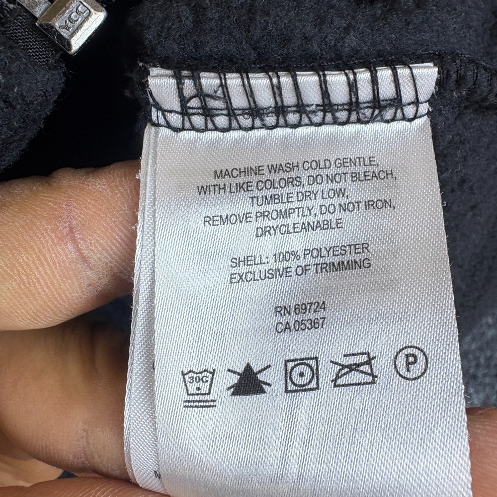 Columbia Sportswear Fleece Jacket Boys S 7-8 Black Logo Raglan Sleeve Full Zip - Picture 6 of 8